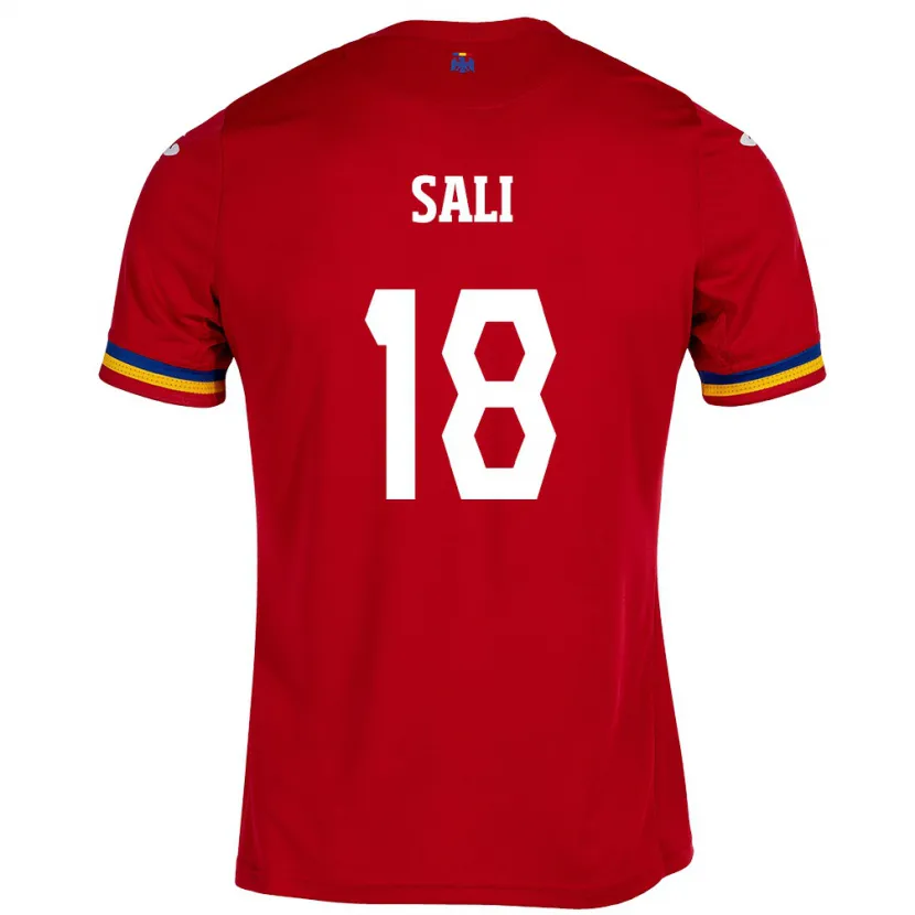 Danxen Dame Romania Enes Sali #18 Rød Bortetrøye Drakt Trøye 24-26 Skjorter T-Skjorte