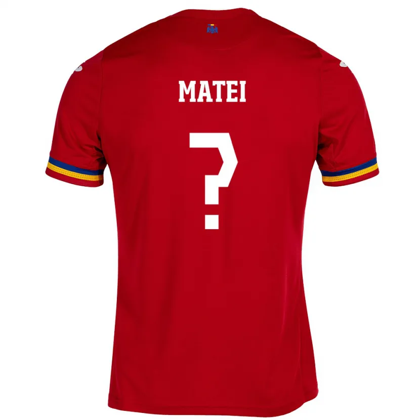 Danxen Dame Romania David Matei #0 Rød Bortetrøye Drakt Trøye 24-26 Skjorter T-Skjorte