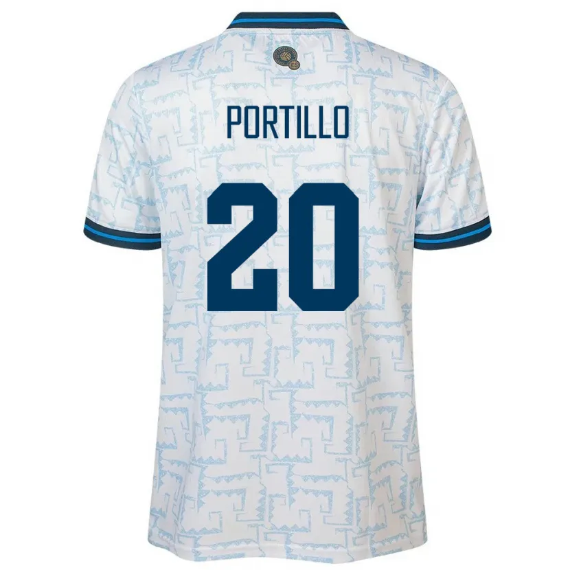 Danxen Dame El Salvador Isaac Portillo #20 Hvit Bortetrøye Drakt Trøye 24-26 Skjorter T-Skjorte