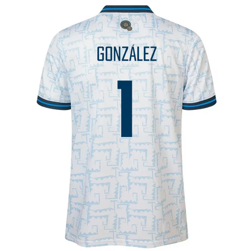 Danxen Dame El Salvador Mario González #1 Hvit Bortetrøye Drakt Trøye 24-26 Skjorter T-Skjorte