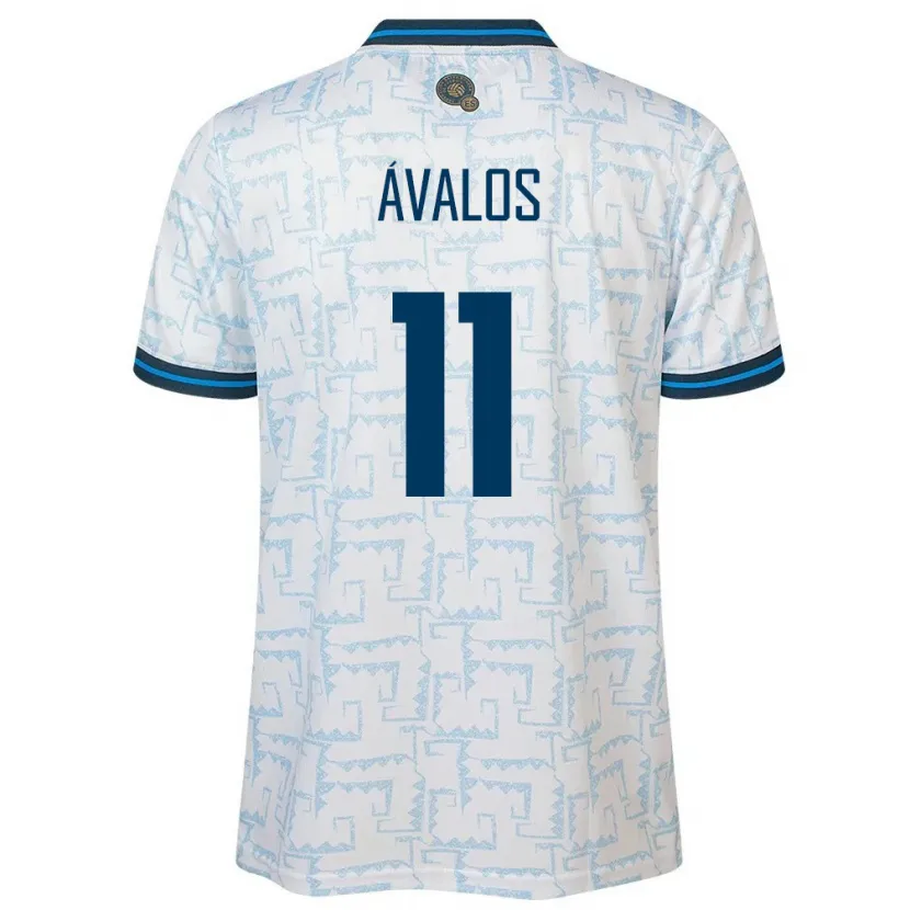 Danxen Dame El Salvador Raúl Ávalos #11 Hvit Bortetrøye Drakt Trøye 24-26 Skjorter T-Skjorte