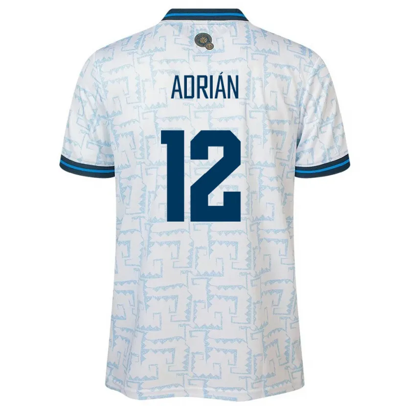 Danxen Dame El Salvador Adrián Aguilar #12 Hvit Bortetrøye Drakt Trøye 24-26 Skjorter T-Skjorte