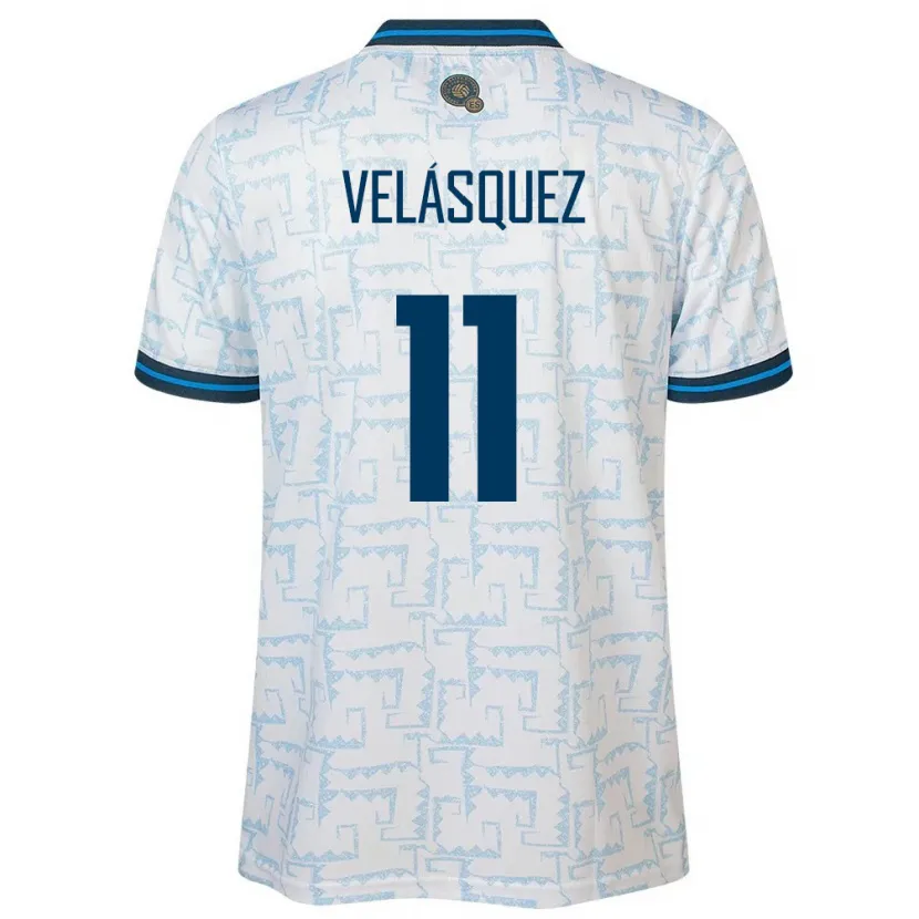 Danxen Dame El Salvador Jackeline Velásquez #11 Hvit Bortetrøye Drakt Trøye 24-26 Skjorter T-Skjorte