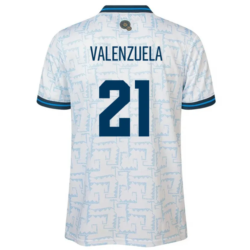 Danxen Dame El Salvador Ana Valenzuela #21 Hvit Bortetrøye Drakt Trøye 24-26 Skjorter T-Skjorte