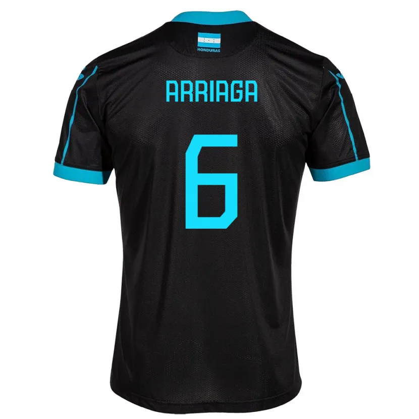 Danxen Dame Honduras Javier Arriaga #6 Svart Bortetrøye Drakt Trøye 24-26 Skjorter T-Skjorte