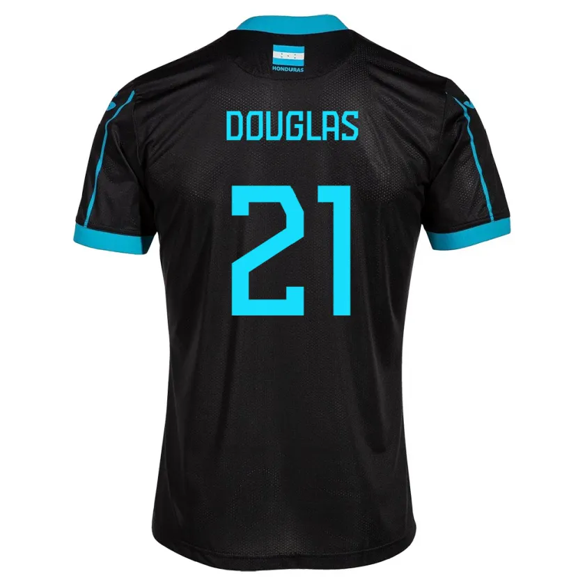 Danxen Dame Honduras Douglas Martínez #21 Svart Bortetrøye Drakt Trøye 24-26 Skjorter T-Skjorte