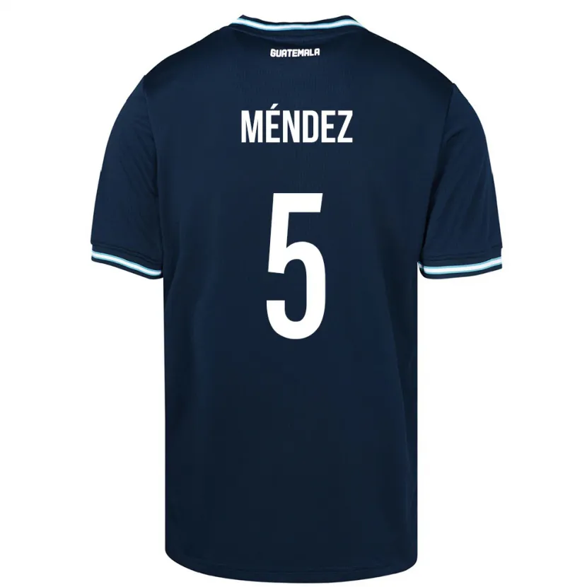 Danxen Dame Guatemala Diego Méndez #5 Blå Bortetrøye Drakt Trøye 24-26 Skjorter T-Skjorte