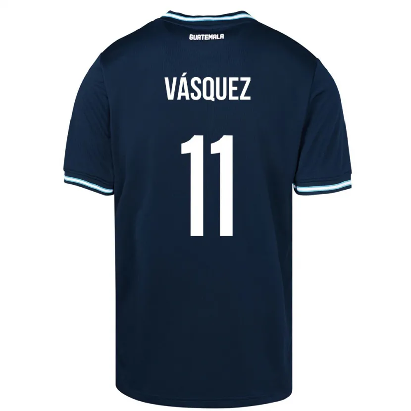 Danxen Dame Guatemala Gabino Vásquez #11 Blå Bortetrøye Drakt Trøye 24-26 Skjorter T-Skjorte