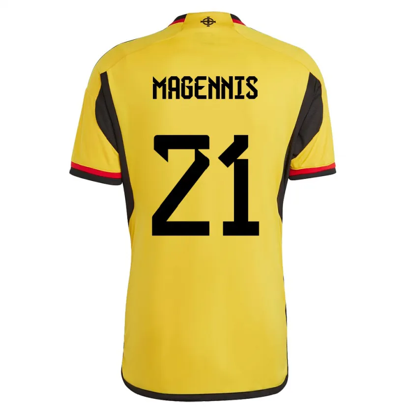 Danxen Dame Nord-Irland Josh Magennis #21 Hvit Bortetrøye Drakt Trøye 24-26 Skjorter T-Skjorte
