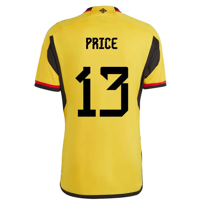 Danxen Dame Nord-Irland Isaac Price #13 Hvit Bortetrøye Drakt Trøye 24-26 Skjorter T-Skjorte