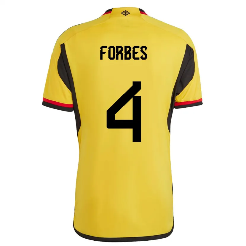 Danxen Dame Nord-Irland Michael Forbes #4 Hvit Bortetrøye Drakt Trøye 24-26 Skjorter T-Skjorte