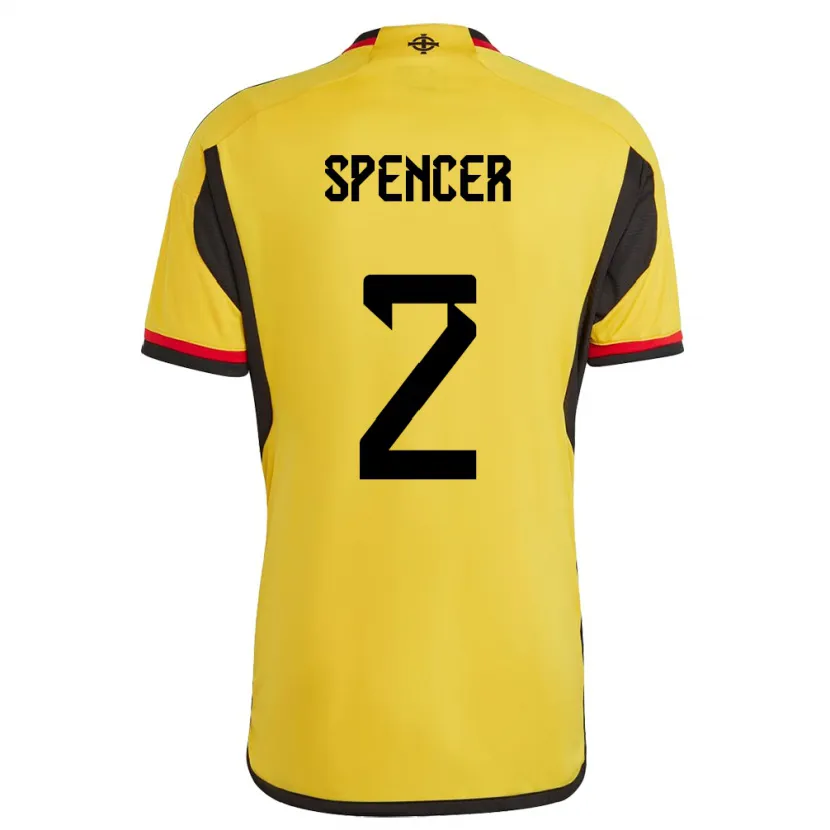 Danxen Dame Nord-Irland Brodie Spencer #2 Hvit Bortetrøye Drakt Trøye 24-26 Skjorter T-Skjorte