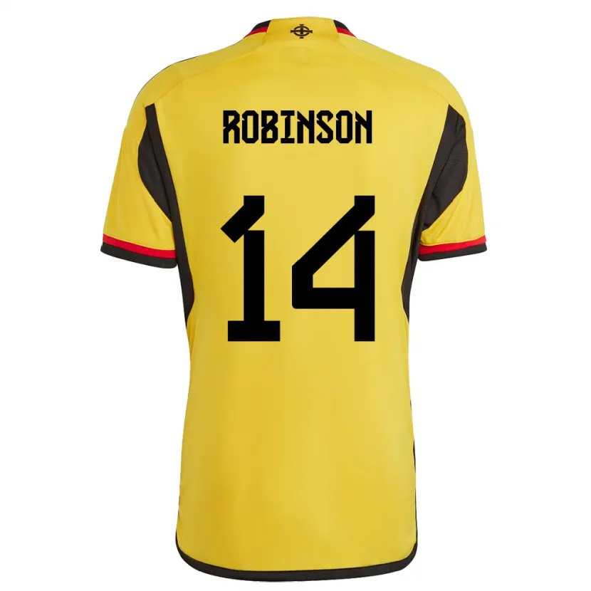 Danxen Dame Nord-Irland Darren Robinson #14 Hvit Bortetrøye Drakt Trøye 24-26 Skjorter T-Skjorte