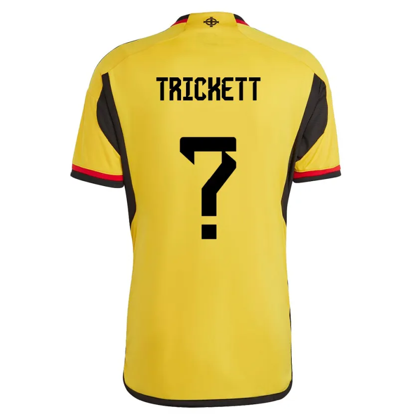 Danxen Dame Nord-Irland Lewis Trickett #0 Hvit Bortetrøye Drakt Trøye 24-26 Skjorter T-Skjorte