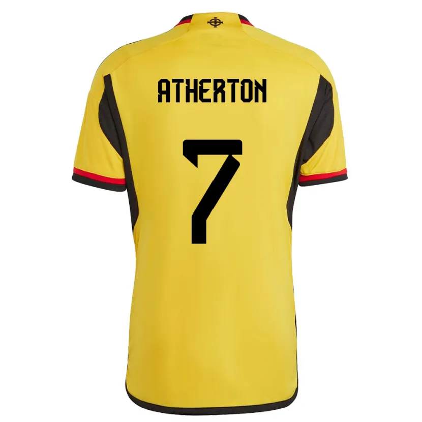 Danxen Dame Nord-Irland Chris Atherton #7 Hvit Bortetrøye Drakt Trøye 24-26 Skjorter T-Skjorte