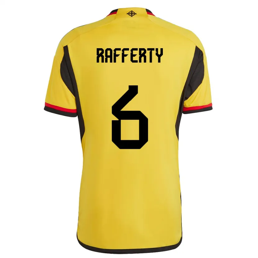 Danxen Dame Nord-Irland Laura Rafferty #6 Hvit Bortetrøye Drakt Trøye 24-26 Skjorter T-Skjorte