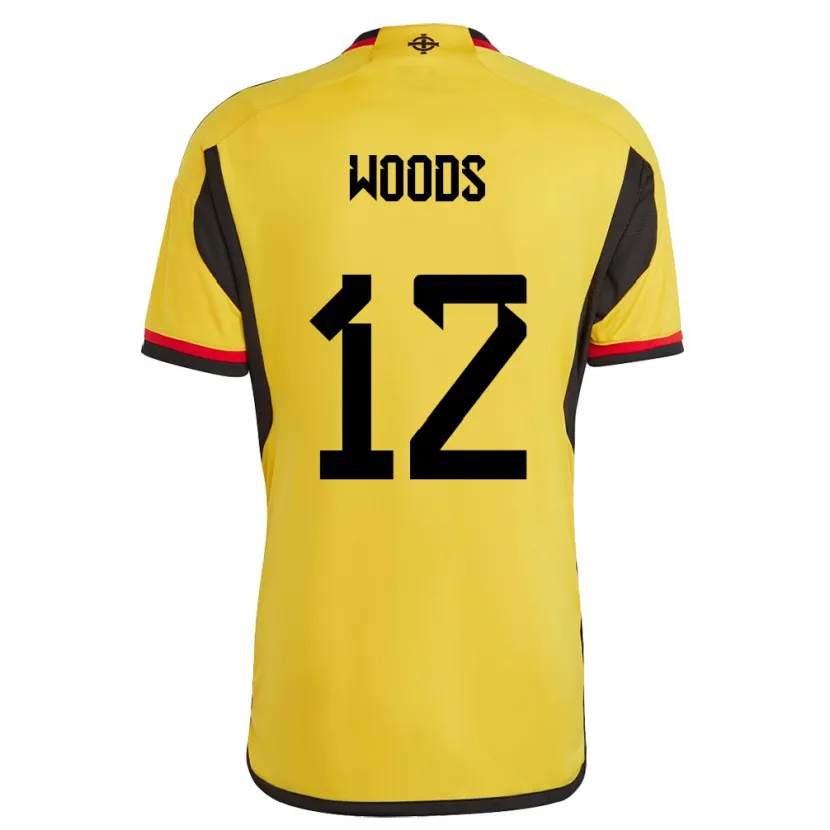 Danxen Dame Nord-Irland Lilie Woods #12 Hvit Bortetrøye Drakt Trøye 24-26 Skjorter T-Skjorte