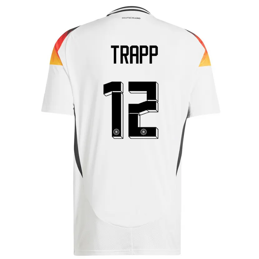 Danxen Barn Tyskland Kevin Trapp #12 Hvit Hjemmetrøye Drakt Trøye 24-26 Skjorter T-Skjorte