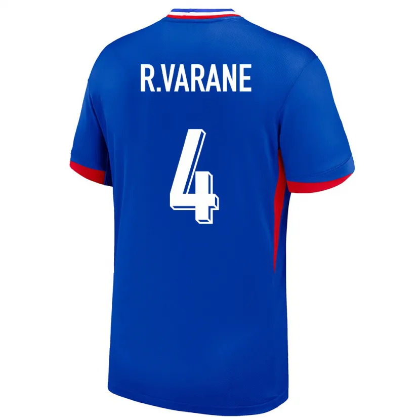 Danxen Barn Frankrike Raphael Varane #4 Blå Hjemmetrøye Drakt Trøye 24-26 Skjorter T-Skjorte