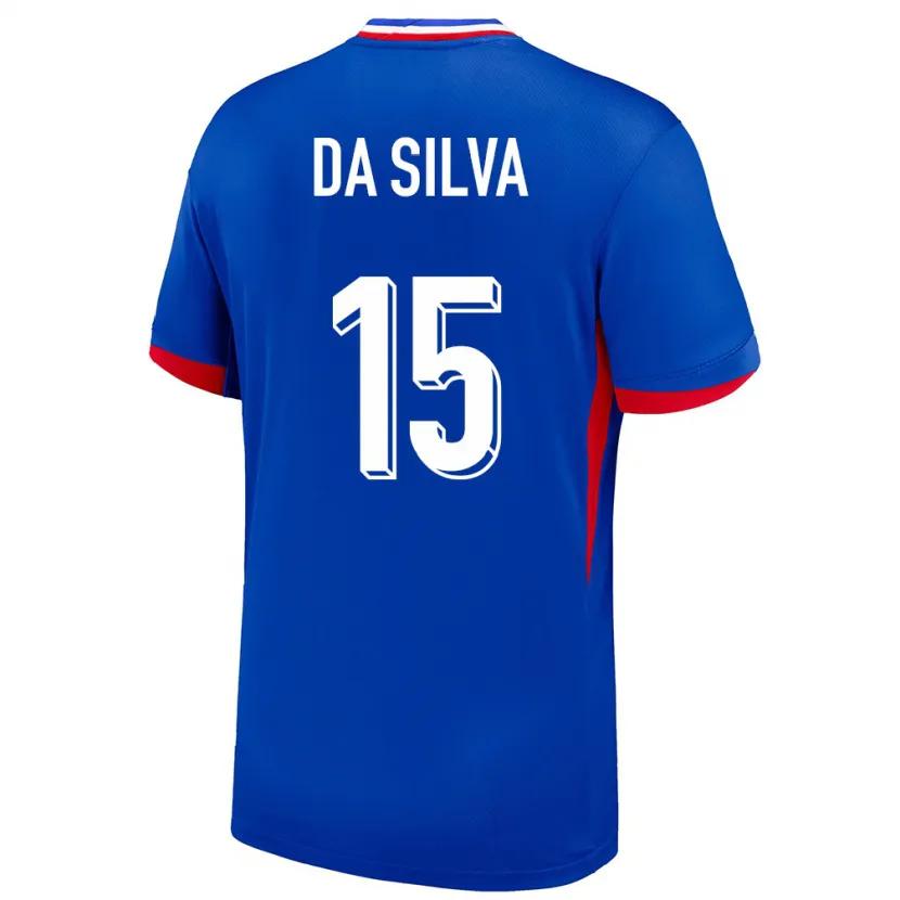 Danxen Barn Frankrike Florent Da Silva #15 Blå Hjemmetrøye Drakt Trøye 24-26 Skjorter T-Skjorte