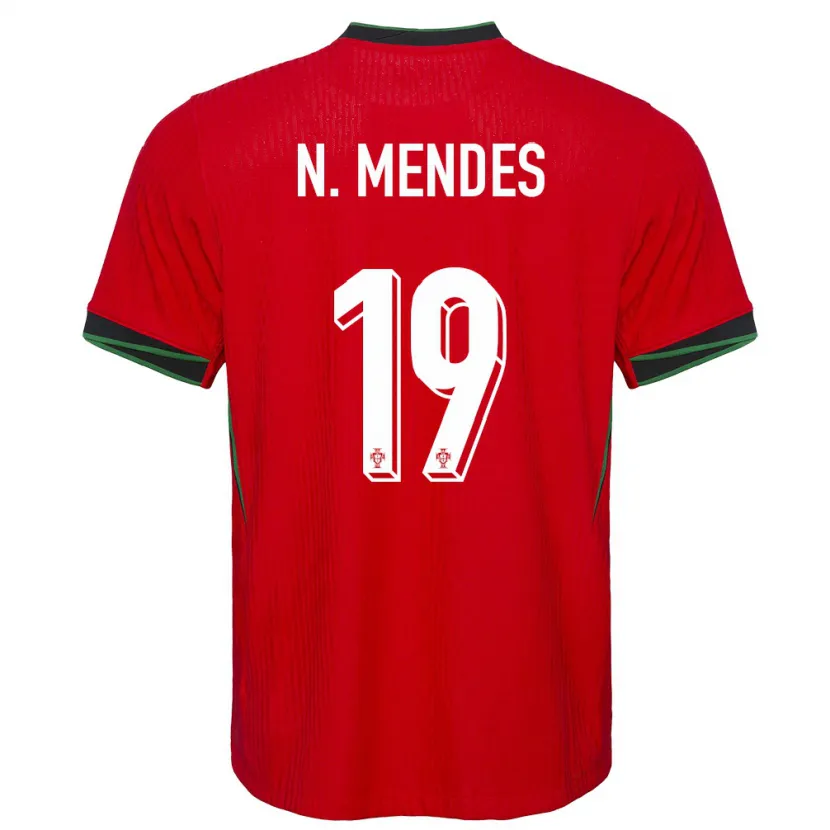 Danxen Barn Portugal Nuno Mendes #19 Rød Hjemmetrøye Drakt Trøye 24-26 Skjorter T-Skjorte