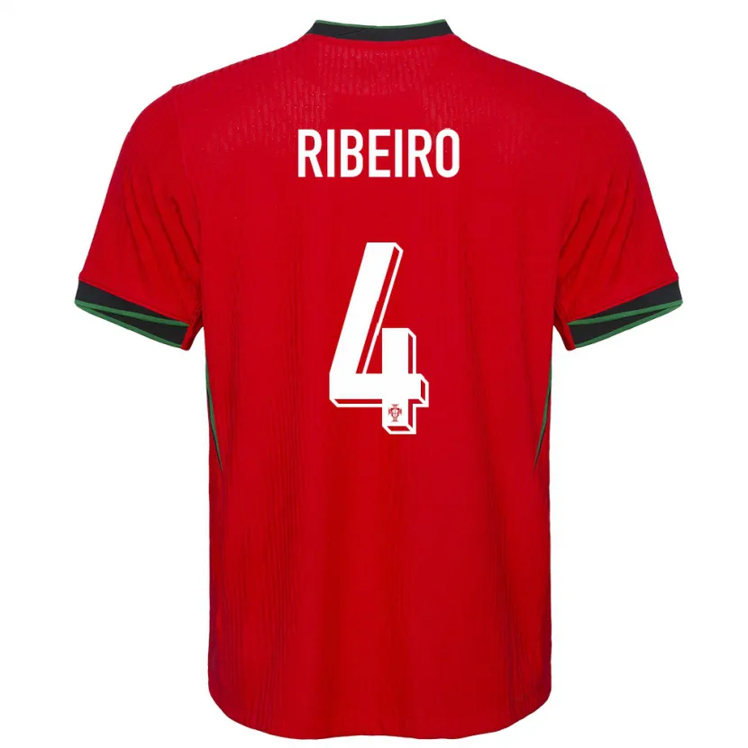 Danxen Barn Portugal Ricardo Ribeiro #4 Rød Hjemmetrøye Drakt Trøye 24-26 Skjorter T-Skjorte