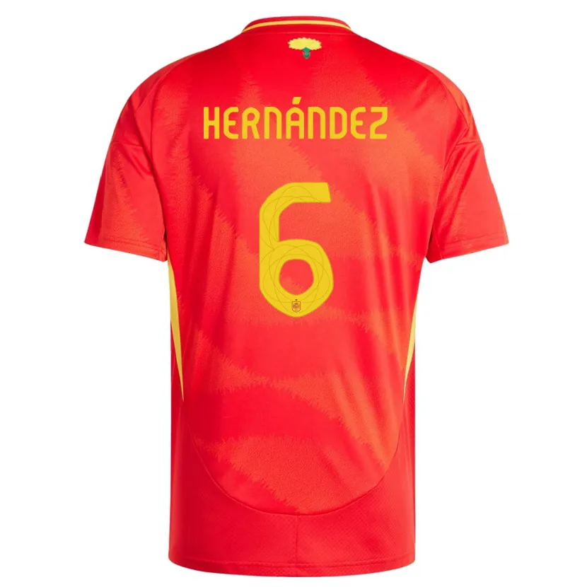 Danxen Barn Spania Gerard Hernandez #6 Rød Hjemmetrøye Drakt Trøye 24-26 Skjorter T-Skjorte