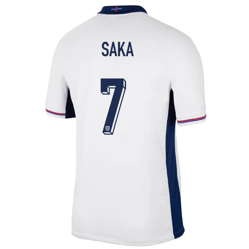 Danxen Barn England Bukayo Saka #7 Hvit Hjemmetrøye Drakt Trøye 24-26 Skjorter T-Skjorte