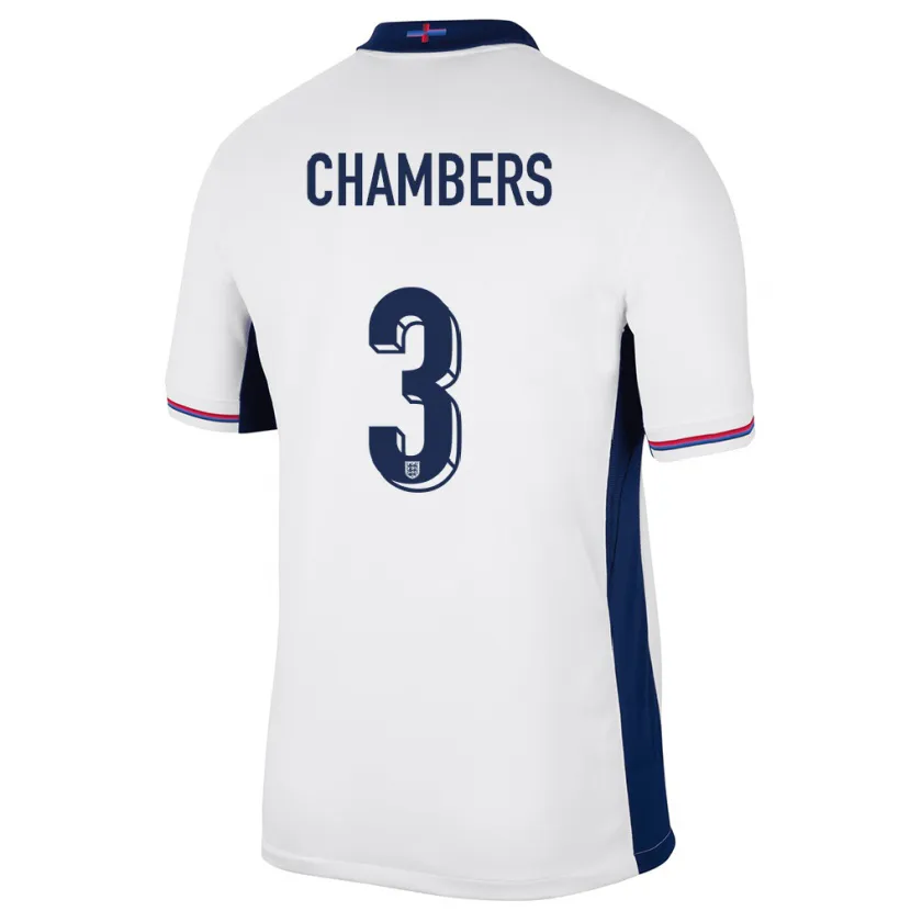 Danxen Barn England Luke Chambers #3 Hvit Hjemmetrøye Drakt Trøye 24-26 Skjorter T-Skjorte