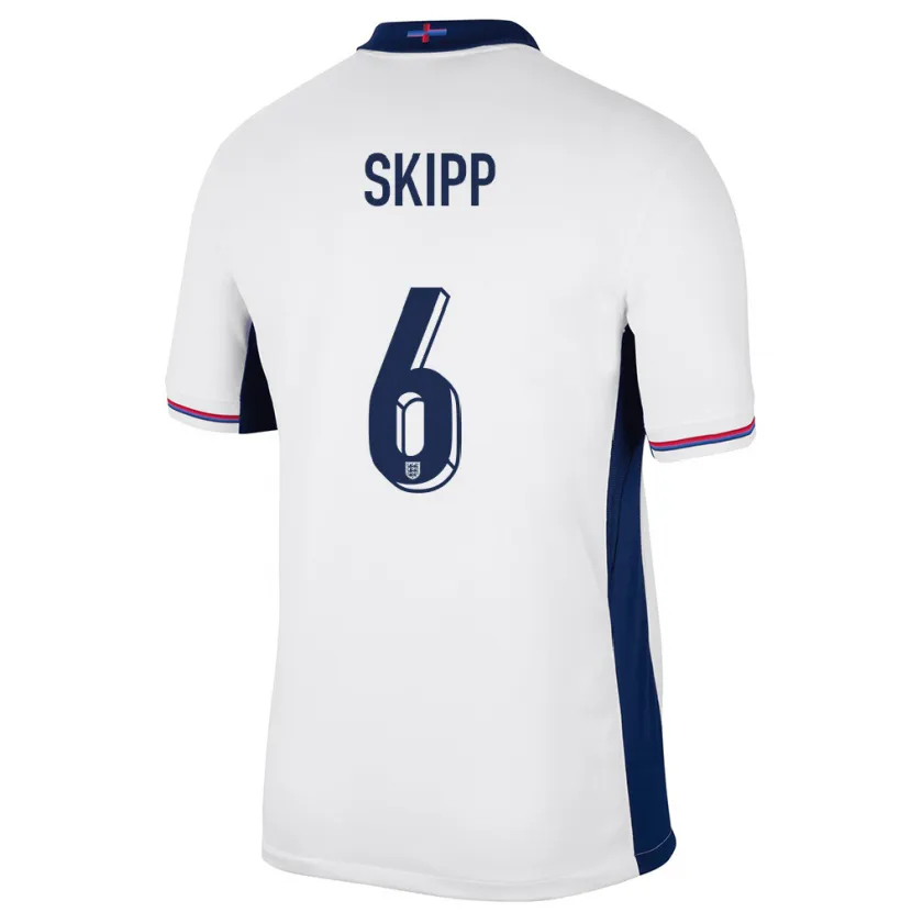 Danxen Barn England Oliver Skipp #6 Hvit Hjemmetrøye Drakt Trøye 24-26 Skjorter T-Skjorte