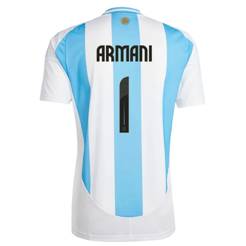 Danxen Barn Argentina Franco Armani #1 Hvit Blå Hjemmetrøye Drakt Trøye 24-26 Skjorter T-Skjorte