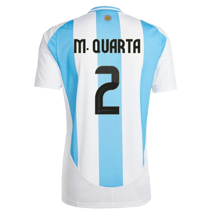 Danxen Barn Argentina Lucas Martinez Quarta #2 Hvit Blå Hjemmetrøye Drakt Trøye 24-26 Skjorter T-Skjorte