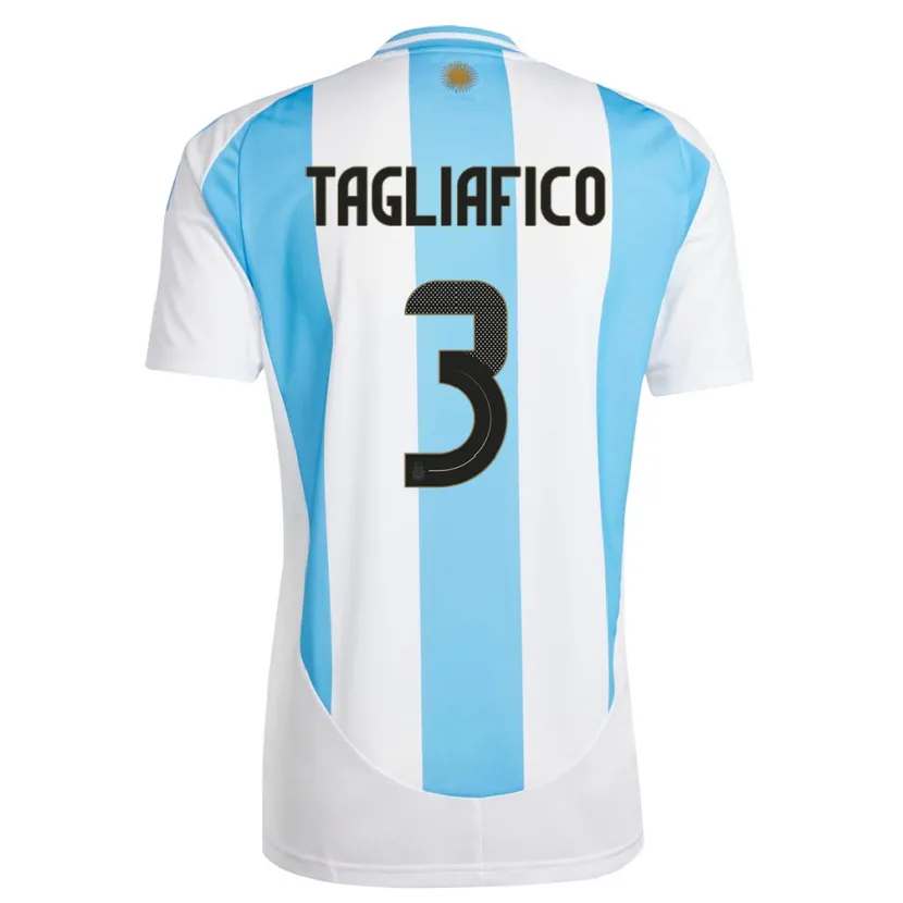 Danxen Barn Argentina Nicolas Tagliafico #3 Hvit Blå Hjemmetrøye Drakt Trøye 24-26 Skjorter T-Skjorte
