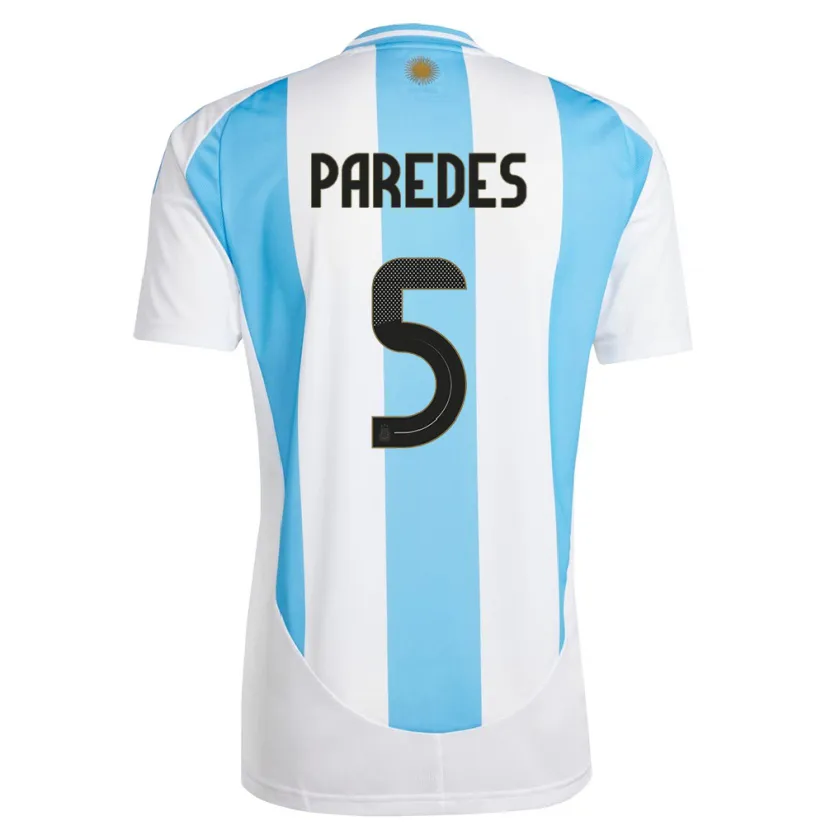 Danxen Barn Argentina Leandro Paredes #5 Hvit Blå Hjemmetrøye Drakt Trøye 24-26 Skjorter T-Skjorte