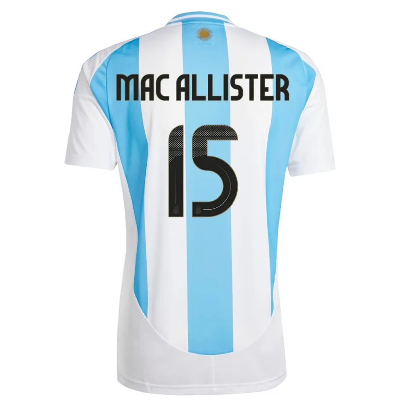Danxen Barn Argentina Alexis Mac Allister #15 Hvit Blå Hjemmetrøye Drakt Trøye 24-26 Skjorter T-Skjorte