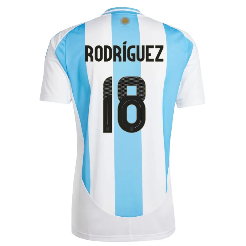 Danxen Barn Argentina Guido Rodriguez #18 Hvit Blå Hjemmetrøye Drakt Trøye 24-26 Skjorter T-Skjorte