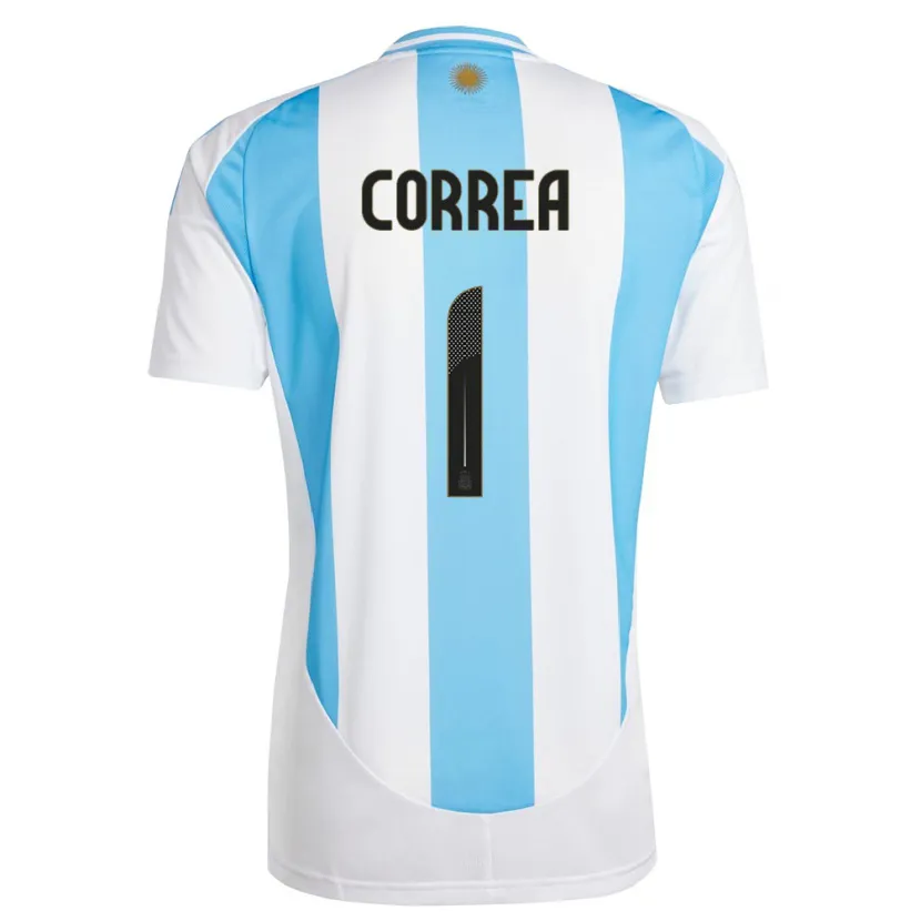 Danxen Barn Argentina Vanina Correa #1 Hvit Blå Hjemmetrøye Drakt Trøye 24-26 Skjorter T-Skjorte