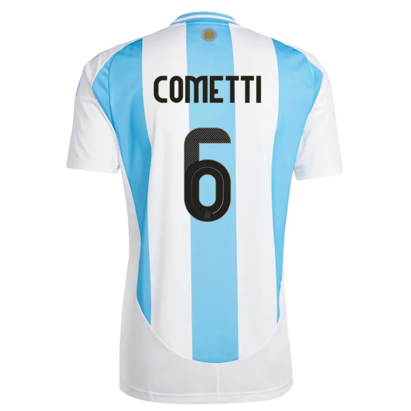 Danxen Barn Argentina Aldana Cometti #6 Hvit Blå Hjemmetrøye Drakt Trøye 24-26 Skjorter T-Skjorte