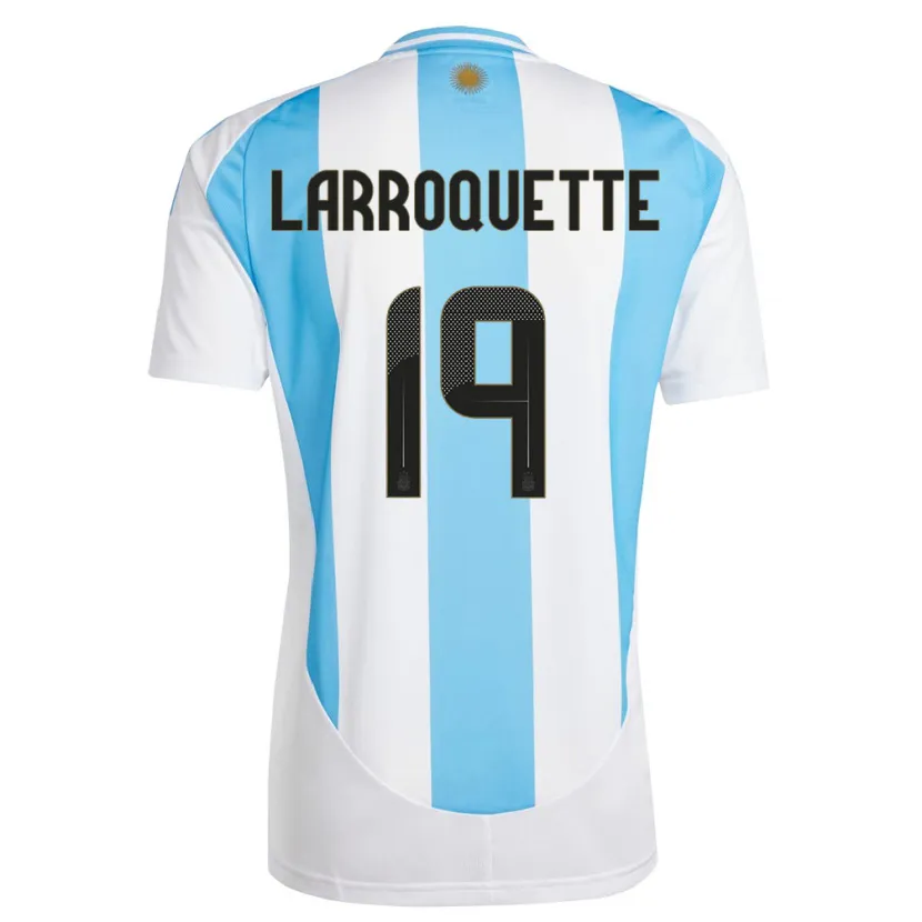 Danxen Barn Argentina Mariana Larroquette #19 Hvit Blå Hjemmetrøye Drakt Trøye 24-26 Skjorter T-Skjorte