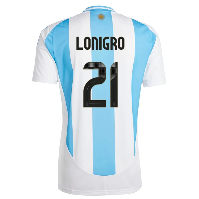 Danxen Barn Argentina Erica Lonigro #21 Hvit Blå Hjemmetrøye Drakt Trøye 24-26 Skjorter T-Skjorte