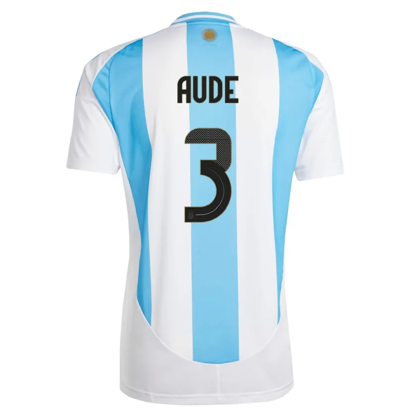 Danxen Barn Argentina Julian Aude #3 Hvit Blå Hjemmetrøye Drakt Trøye 24-26 Skjorter T-Skjorte