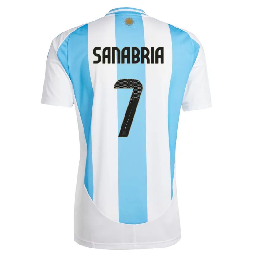 Danxen Barn Argentina Mateo Sanabria #7 Hvit Blå Hjemmetrøye Drakt Trøye 24-26 Skjorter T-Skjorte
