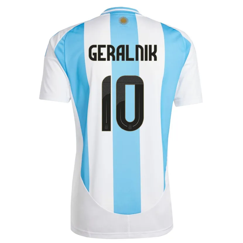 Danxen Barn Argentina Tiago Geralnik #10 Hvit Blå Hjemmetrøye Drakt Trøye 24-26 Skjorter T-Skjorte
