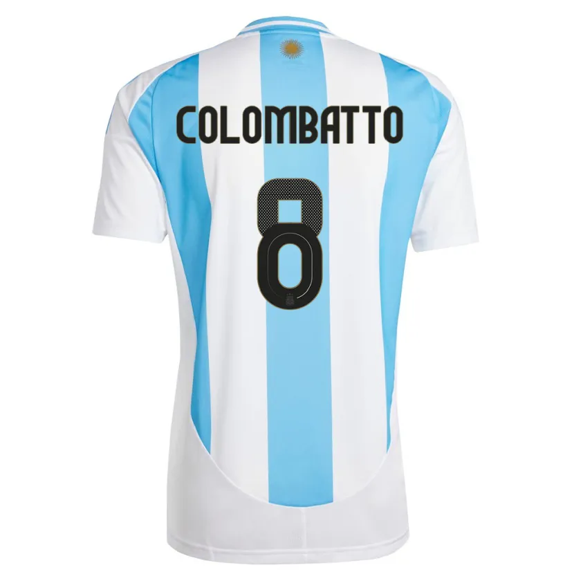 Danxen Barn Argentina Santiago Colombatto #8 Hvit Blå Hjemmetrøye Drakt Trøye 24-26 Skjorter T-Skjorte