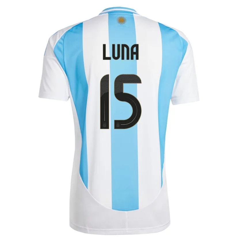 Danxen Barn Argentina Alex Luna #15 Hvit Blå Hjemmetrøye Drakt Trøye 24-26 Skjorter T-Skjorte