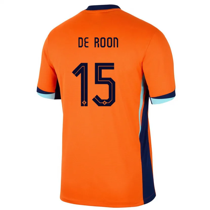 Danxen Barn Nederland Marten De Roon #15 Oransje Hjemmetrøye Drakt Trøye 24-26 Skjorter T-Skjorte