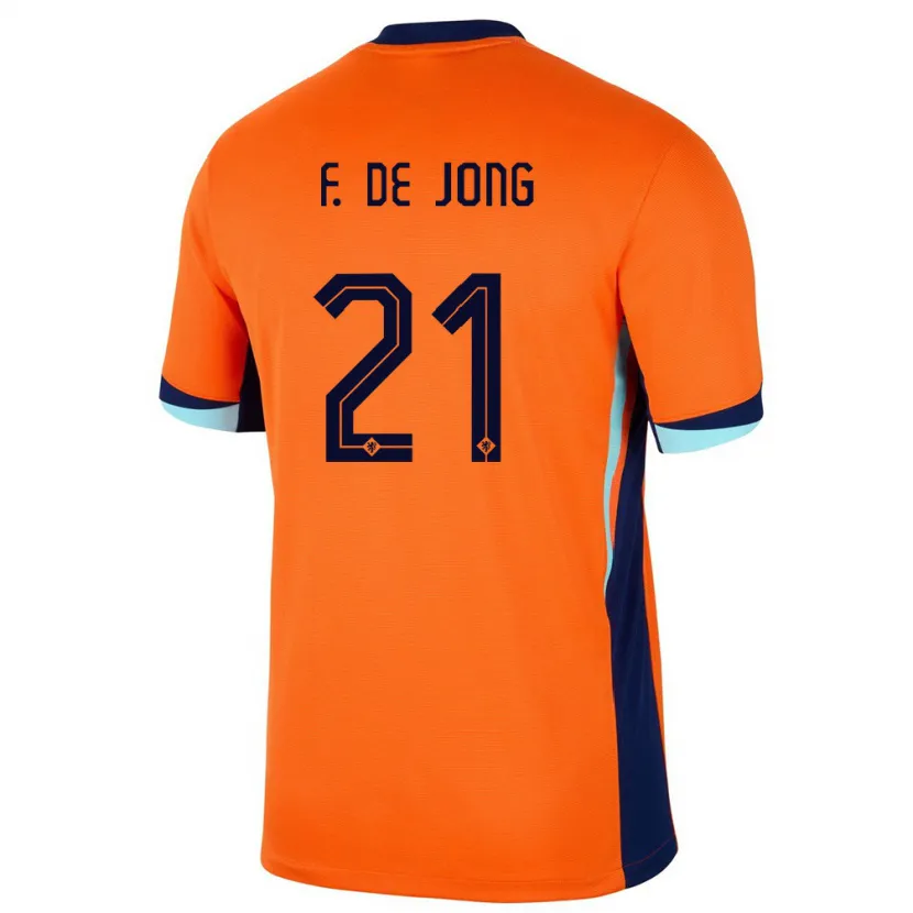 Danxen Barn Nederland Frenkie De Jong #21 Oransje Hjemmetrøye Drakt Trøye 24-26 Skjorter T-Skjorte