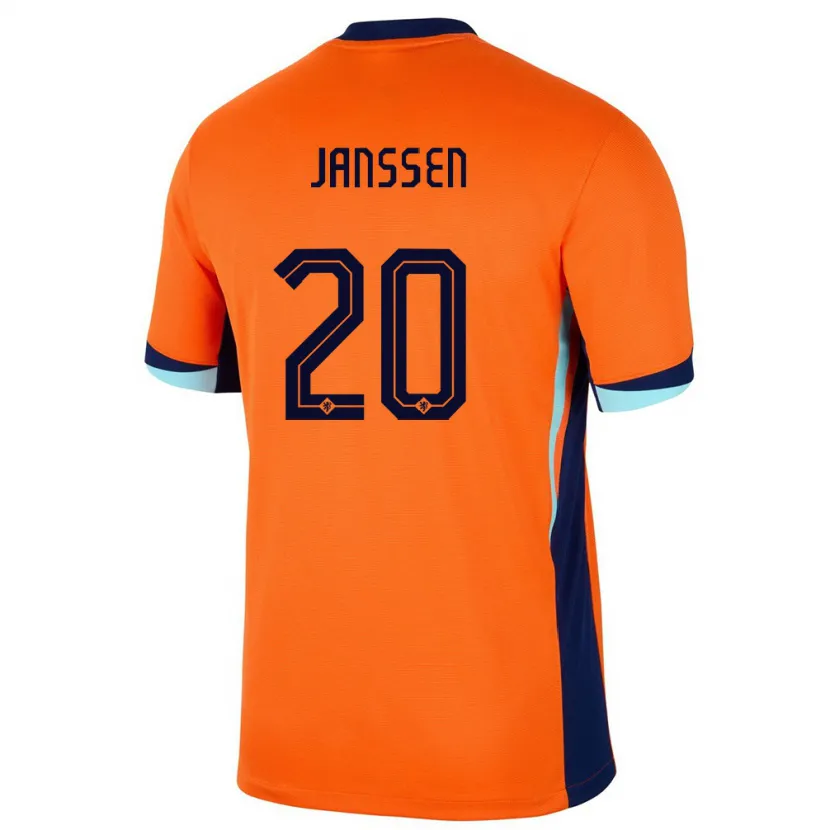Danxen Barn Nederland Dominique Janssen #20 Oransje Hjemmetrøye Drakt Trøye 24-26 Skjorter T-Skjorte