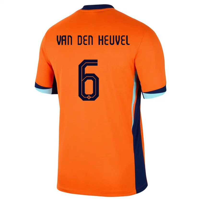 Danxen Barn Nederland Tim Van Den Heuvel #6 Oransje Hjemmetrøye Drakt Trøye 24-26 Skjorter T-Skjorte
