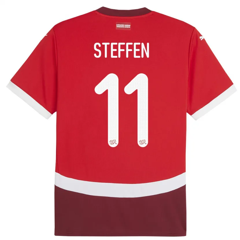 Danxen Barn Sveits Renato Steffen #11 Rød Hjemmetrøye Drakt Trøye 24-26 Skjorter T-Skjorte